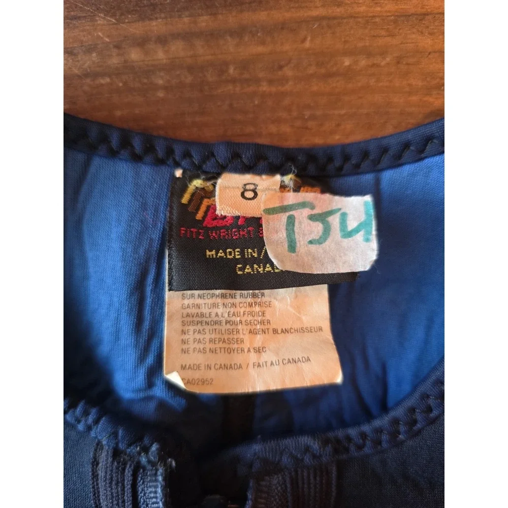 BARE Fitz Wright Co Full Wetsuit Size 8 Sleeveless Made in Canada T54